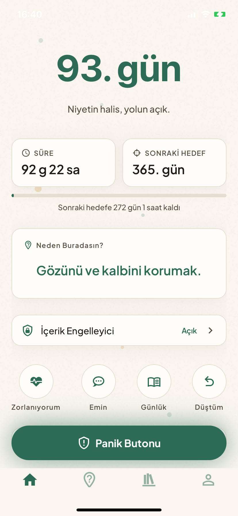Fıtrat ana ekranı