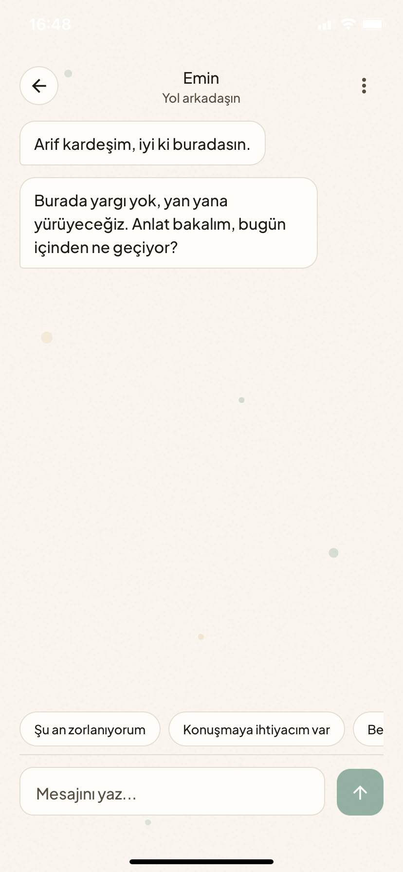 Emin — yapay zekâ koç sohbeti
